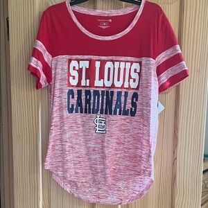 Women’s St Louis Cardinals Red and White T Shirt‎ Size XL